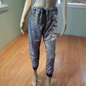 Victoria's Secret Pink Gray Black Trim Joggers L